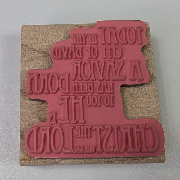 Stampabilities Today in the City Luke 2:12 Wood Mounted Rubber Stamp - Picture 2 of 4